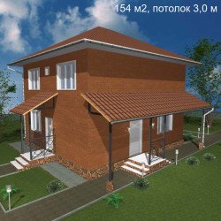 Дом стандарт планировки 154 м2, потолок 3,0-С21